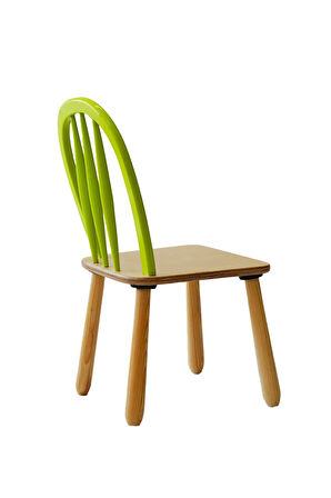 Ahşap Macaron Sandalye( Yağ Yeşili)