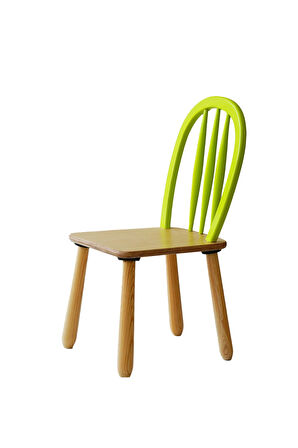 Ahşap Macaron Sandalye( Yağ Yeşili)