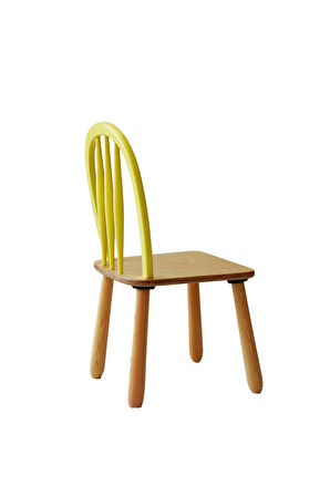 Ahşap Macaron Sandalye( Sarı)