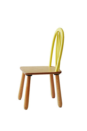 Ahşap Macaron Sandalye( Sarı)