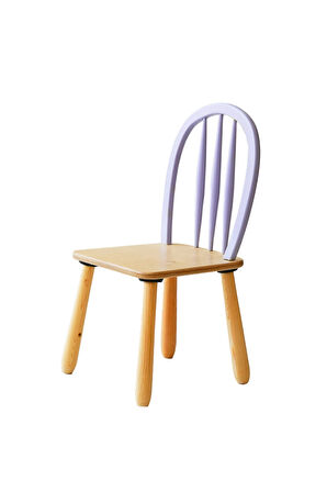 Ahşap Macaron Sandalye( Lila)