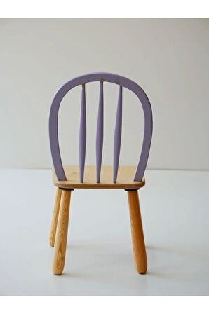 Ahşap Macaron Sandalye( Lila)