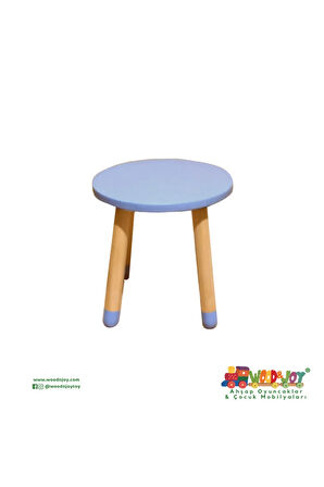 Wood & Joy Doğal Ahşap Renkli Çocuk Tabure (LİLA)