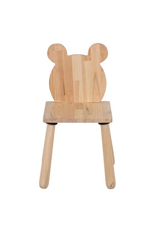 Wood & Joy Doğal Ahşap Çocuk Sandalye Ayı