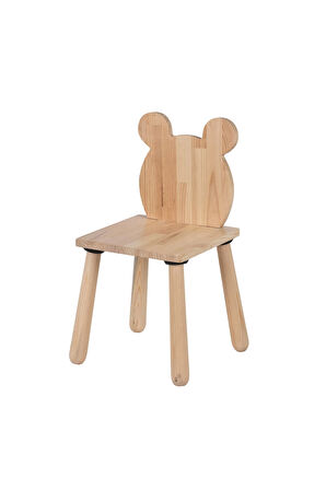Wood & Joy Doğal Ahşap Çocuk Sandalye Ayı