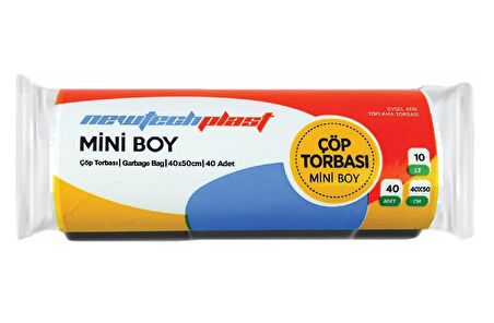 Newtechplast Çöp Torbası, Mini Boy, Beyaz, 40 X 50 cm., 10 Rulo 400 Adet