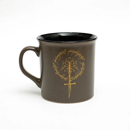 Lotr Amsterdam Mug Gondor Tree İç Siyah Dış Koyu Kahve