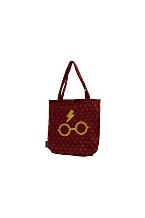 Mabbels Harry Potter Gözlük Bez Çanta Gabardin Bordo