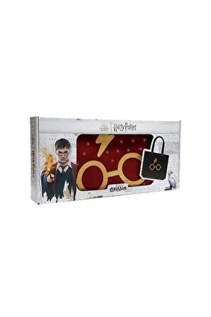 Mabbels Harry Potter Gözlük Bez Çanta Gabardin Bordo