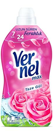 Vernel Max Naturals Şakayık & Beyaz Çay & Hindistan Cevizi & Taze Gül Beyazlar ve Renkliler İçin Konsantre Yumuşatıcı 3 x 1440 ml 180 Yıkama