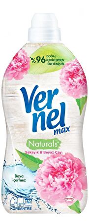 Vernel Max Naturals Şakayık & Beyaz Çay & Hindistan Cevizi & Taze Gül Beyazlar ve Renkliler İçin Konsantre Yumuşatıcı 3 x 1440 ml 180 Yıkama