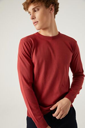 D'S Damat Regular Fit Nar Çiçeği Pamuk Karışımlı Triko Kazak 5HF06ORT12004