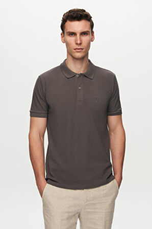 Ds Damat Regular Fit Antrasit %100 Pamuk Polo Yaka T-shirt