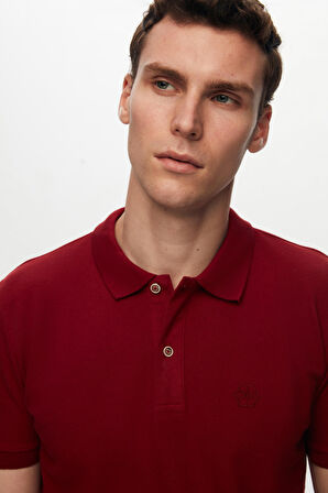 Ds Damat Regular Fit Bordo %100 Pamuk Polo Yaka T-shirt 6HC14ORT51000