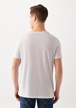 Mavi Beyaz Basic Tişört 065574-620