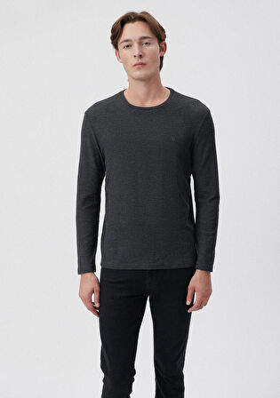 Mavi Uzun Kollu Gri Tişört 065755-29758