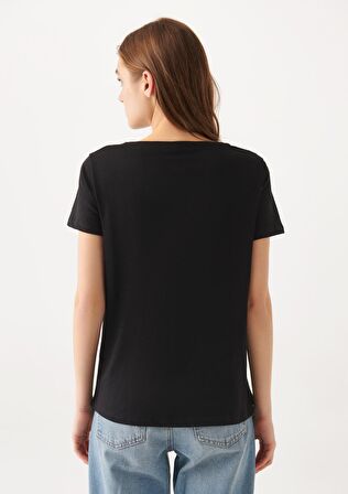 Mavi V Yaka Siyah Basic Tişört 168260-900