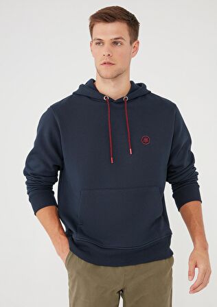 Mavi Logolu Kapüşonlu Lacivert Sweatshirt 065809-29743
