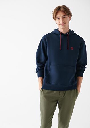 Mavi Logolu Kapüşonlu Lacivert Sweatshirt 065809-29743