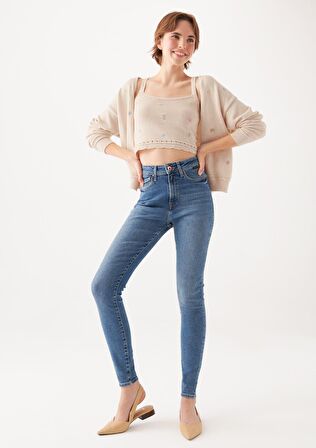 SERENAY Gold Shape Mavi Jean Pantolon 100980-30860