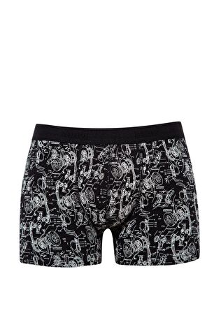 Mavi Baskılı Siyah Boxer 092070-900