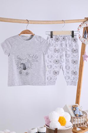 Babyhola Kız Erkek Bebek Çocuk Pamuk Pijama Takımı Ayıcık Desen 11909