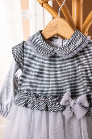 Özel Tasarım Kız Bebek Etekli Tulum Quenn Collection Yenidoğan Bebek Hediyesi 14030