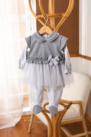 Özel Tasarım Kız Bebek Etekli Tulum Quenn Collection Yenidoğan Bebek Hediyesi 14030