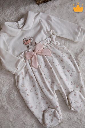 Babydola Kız Bebek Patikli Tulum Yenidoğan Hastane Çıkışı Bebek Hediyesi 15157