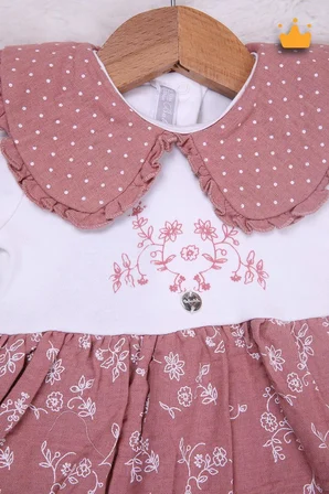 Kız Bebek Çocuk Elbise %100 Pamuk Müslin Bayramlık 15220