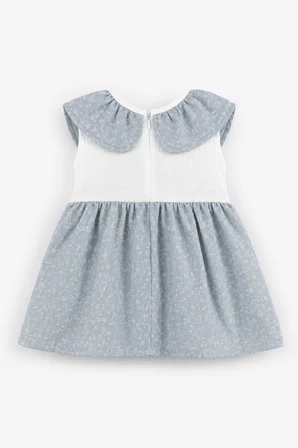 Kız Bebek Müslin Sıfır Kol Yazlık Elbise 15234