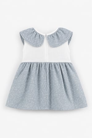 Kız Bebek Müslin Sıfır Kol Yazlık Elbise 15234