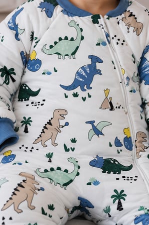 2.5 Tog Yorgan Gerektirmeyen Kalın Elyaf Dolgulu Çocuk Uyku Tulumu Pamuk Astarlı Unisex 6020