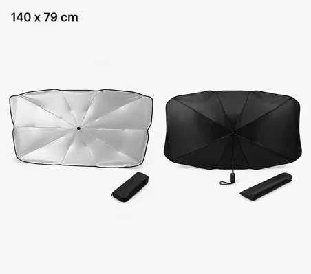 Selex Araç Ön Cam Güneşliği Şemsiye Katlanabilir Araba Güneş Koruyucu (140 x 79 cm)