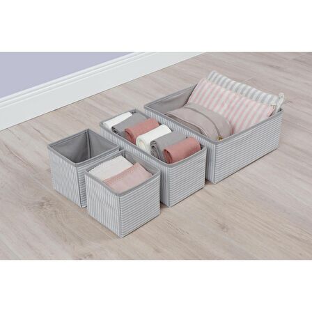 OCEAN HOME Gri Çizgili Çekmece İçi Organizer Set