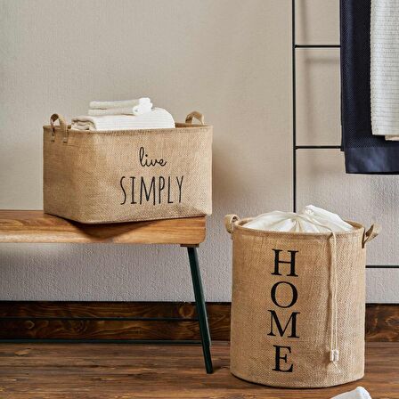 OCEAN HOME 2'li Jüt Sepet Set //42x31x25+36x40