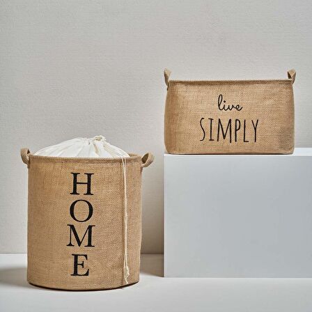 OCEAN HOME 2'li Jüt Sepet Set //42x31x25+36x40