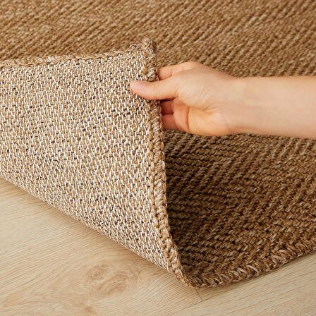 Yıkanabilir Jüt Görünümlü Naturel Renk Balıksırtı Halı Kilim 80 x 150 cm