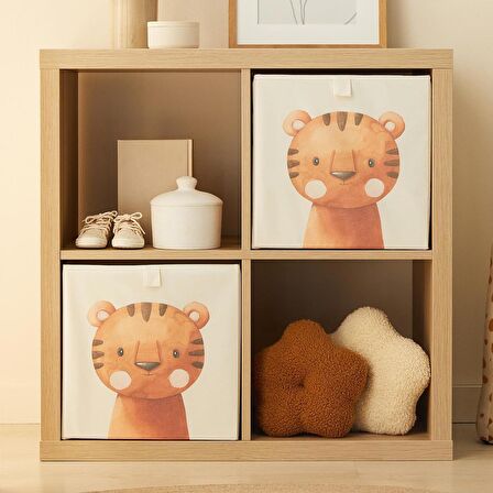 2'li Çocuk Odası Sevimli Kaplan Kutu Set 33 x 30 x 33 cm