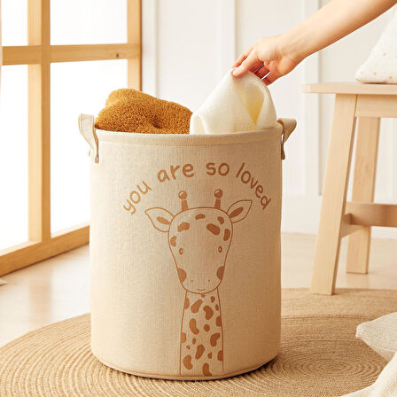 Ocean Home Textile 5'li Çocuk Odası Jüt Keten Kumaş Sepet Set