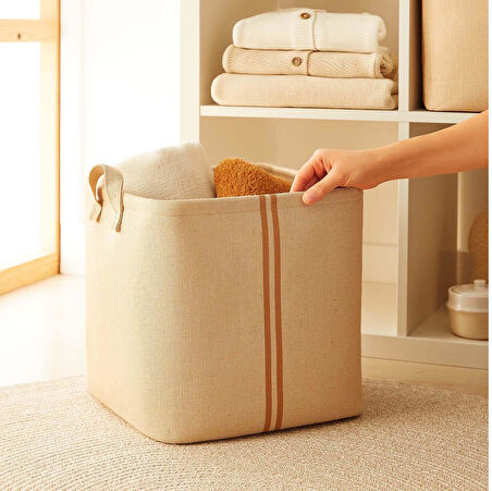 Ocean Home Textile 5'li Çocuk Odası Jüt Keten Kumaş Sepet Set