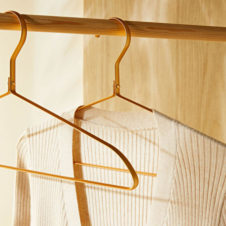 Ocean Home Textile 2'li Altın Renk Metal Giysi Askısı 21.5 x 42 x 1 cm