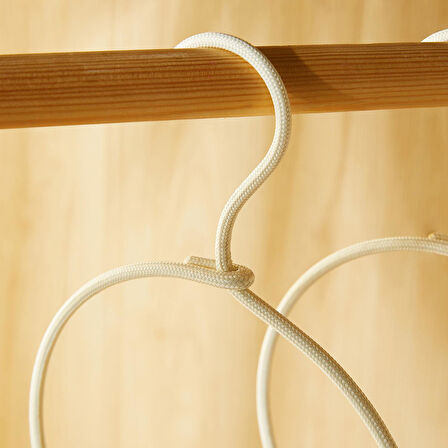 Ocean Home Textile 2'li Halka Ekru Renk Kumaş Kaplı Metal Aksesuar Askısı 24.5 x 16 x 0.5 cm