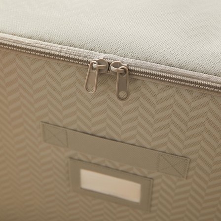 Ocean Home Textile 4'lü Gri Balıksırtı Destekli Kutu Hurç Set 31 x 38 x 12 + 45 x 55 x 18 + 55 x 70 x 18 + 48 x 40 x 30 cm