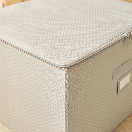 Ocean Home Textile 4'lü Gri Balıksırtı Destekli Kutu Hurç Set 31 x 38 x 12 + 45 x 55 x 18 + 55 x 70 x 18 + 48 x 40 x 30 cm
