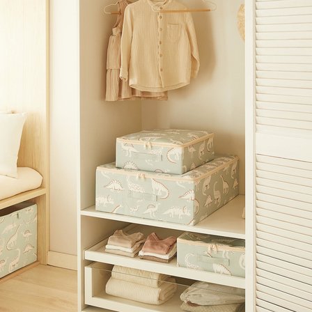 Ocean Home Textile 2'li Çocuk Odası Dinozor Destekli Kutu Hurç 31 x 38 x 12 + 45 x 55 x 18 cm