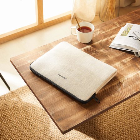 Ocean Home Textile Su İtici Leke Tutmaz Jüt Keten Tablet Taşıma Çantası / Kılıfı 32.5 x 24 x 2 cm