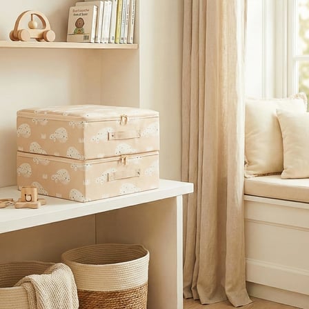 Ocean Home Textile 2'li Çocuk Odası Sevimli Balina Destekli Kutu Hurç Set 31 x 38 x 12 cm