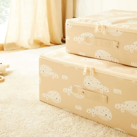 Ocean Home Textile 2'li Çocuk Odası Sevimli Balina Destekli Kutu Hurç Set 31 x 38 x 12 + 45 x 55 x 18 cm