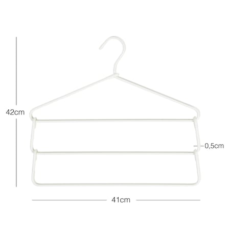 Ocean Home Textile 4'lü 3 Katlı Ekru Renk Kumaş Kaplı Metal Giysi Askısı 42 x 41 x 0.5 cm
